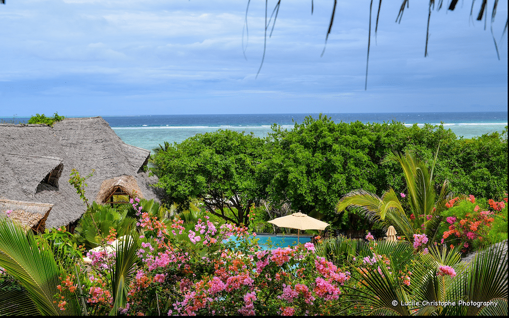 Vue mer depuis le Sunshine Bay, plage de Matemwe Zanzibar